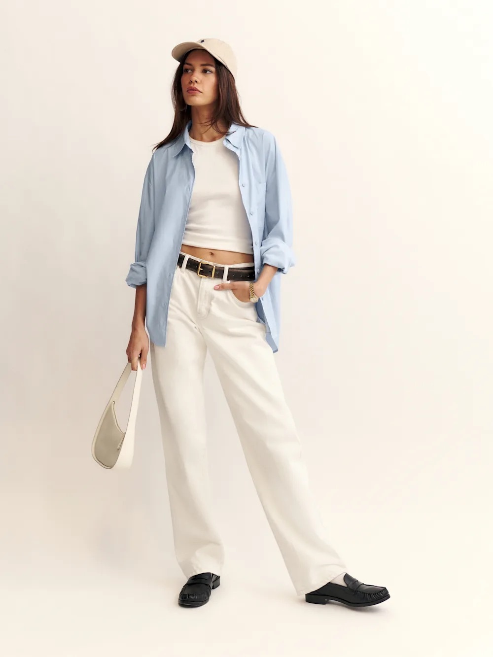 Reformation Off-White VAL 90’s Mid Rise Straight Jeans